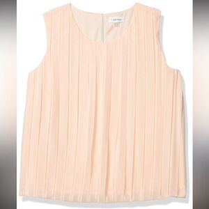 Calvin Klein Women's Blush Pleated Blouse
